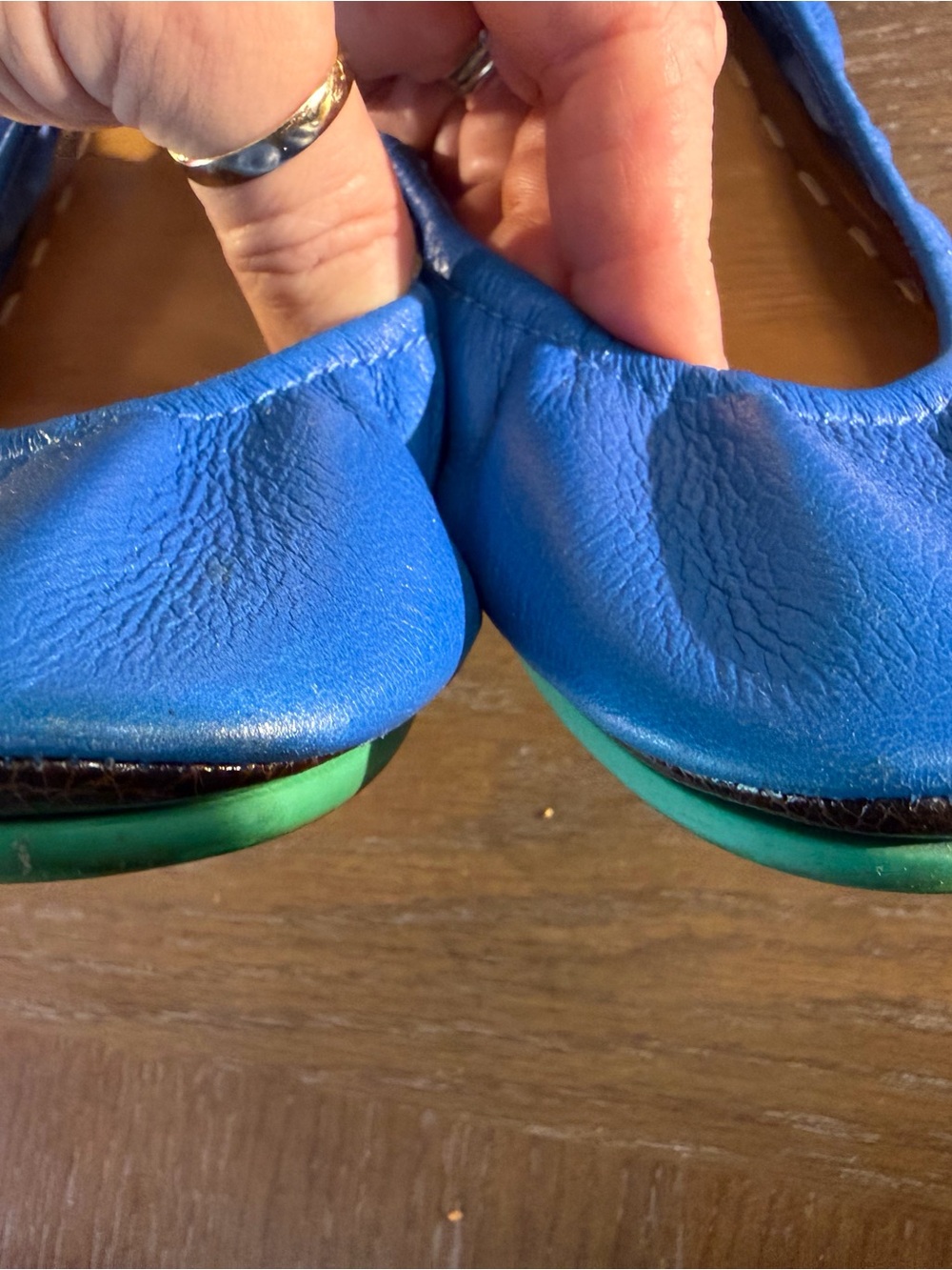 Tieks Blue Women’s Leather Ballet Flats - Picture 8 of 10